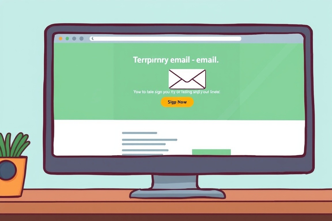 A computer screen displaying a temporary email service website.